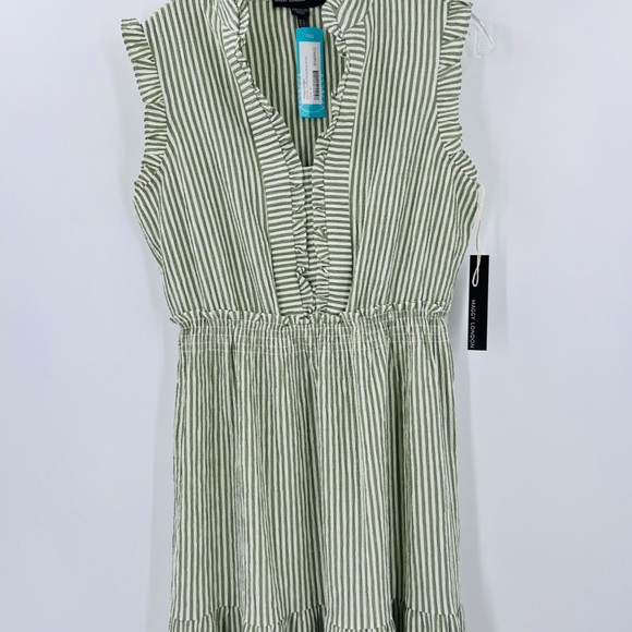 MAGGY LONDON BROOKE RUFFLE NECK MAXI DRESS OLIVE SIZE 6 - Picture 9 of 10
